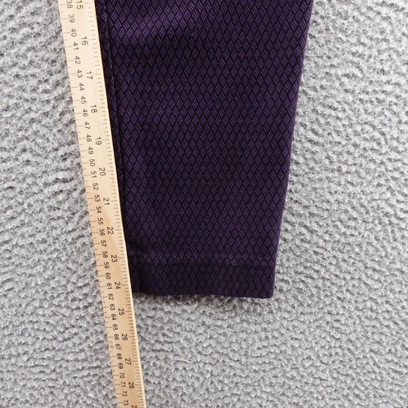 Chicos Pull On Ankle Pants Size 0.5 US 6 Purple Womens Geometric Ponte Mid Rise - Picture 8 of 14